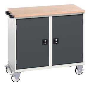 verso maintenance trolley with 2 doors, 2 shelves and mpx top. WxDxH: 1050x600x980mm. RAL 7035/5010 or selected Bott Verso Mobile  Drawer Cupboard  Tool Trolleys and Tool Butlers
